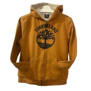 Boys Sherpa Big Tree LOGO Zip-Up Hoodie Large Timberland  Outdoor Layer Casual